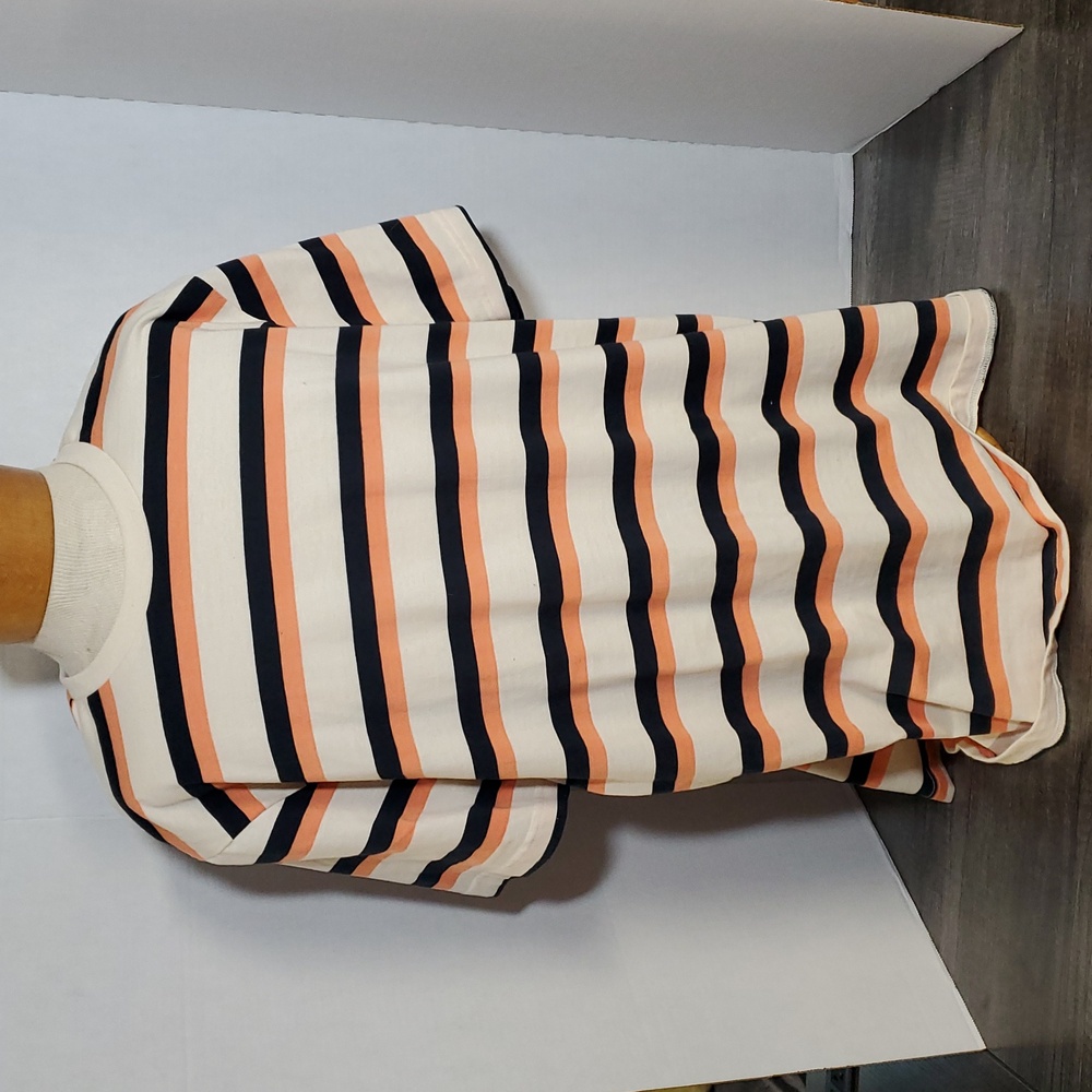 Denim & Flower Orange and Navy Striped Shirt
